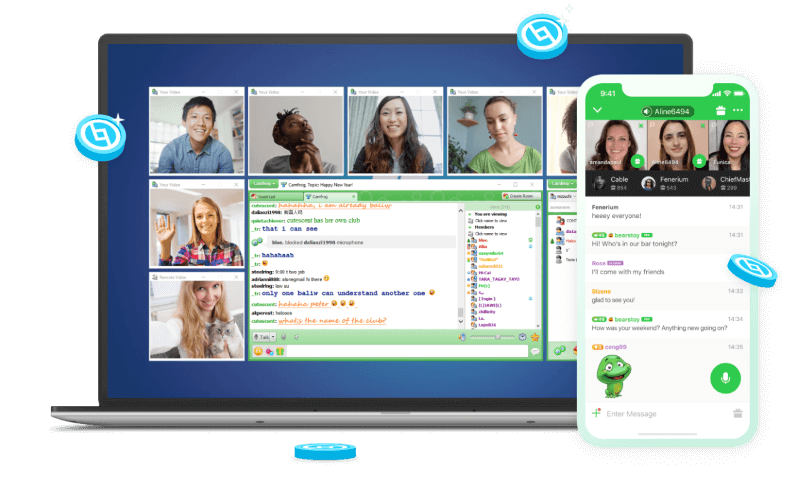 Camfrog chat screen view